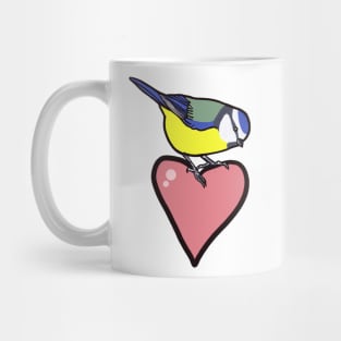 Blue tit with a heart Mug